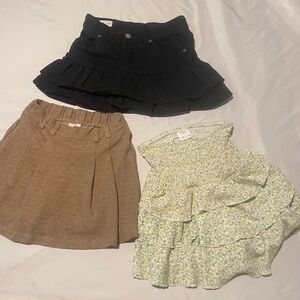 Zara Tan Herringbone Waistband Skirt